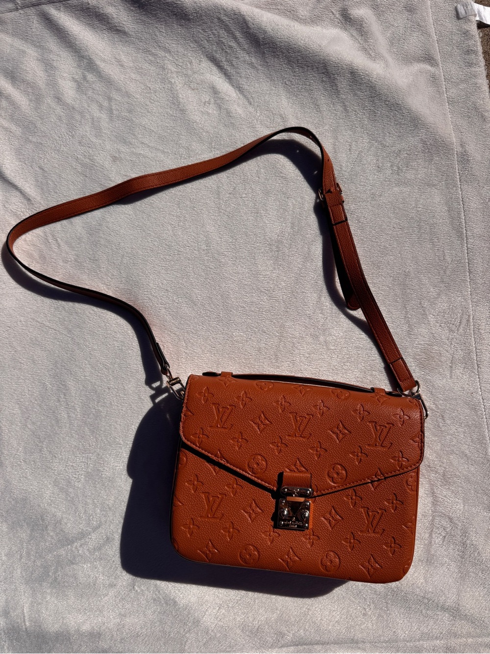 Louis Vuitton Brown Monogram Embossed Crossbody Bag